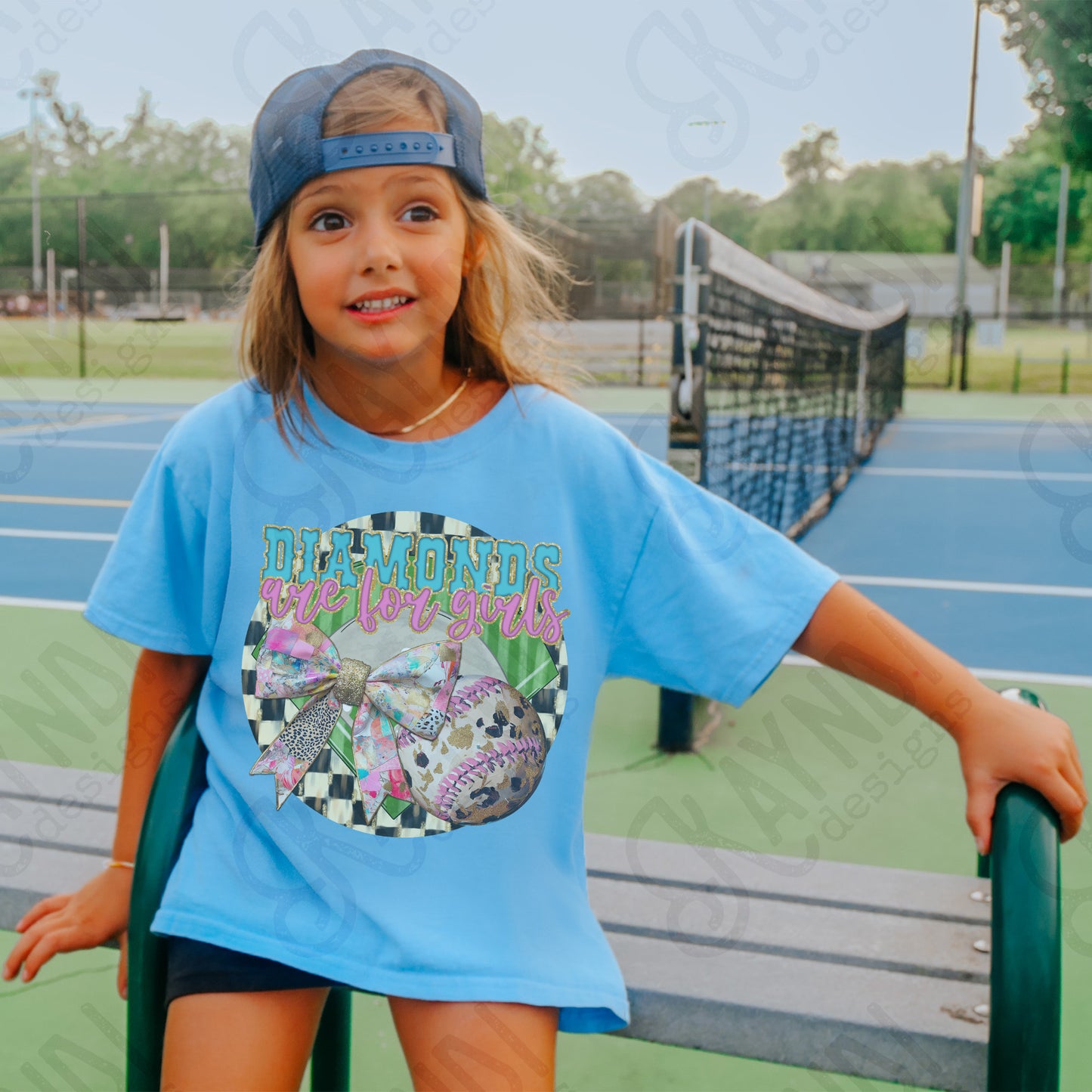 Diamonds are for Girls Sublimation Design PNG Digital Download Printable Sports Bows Softball Baseball
