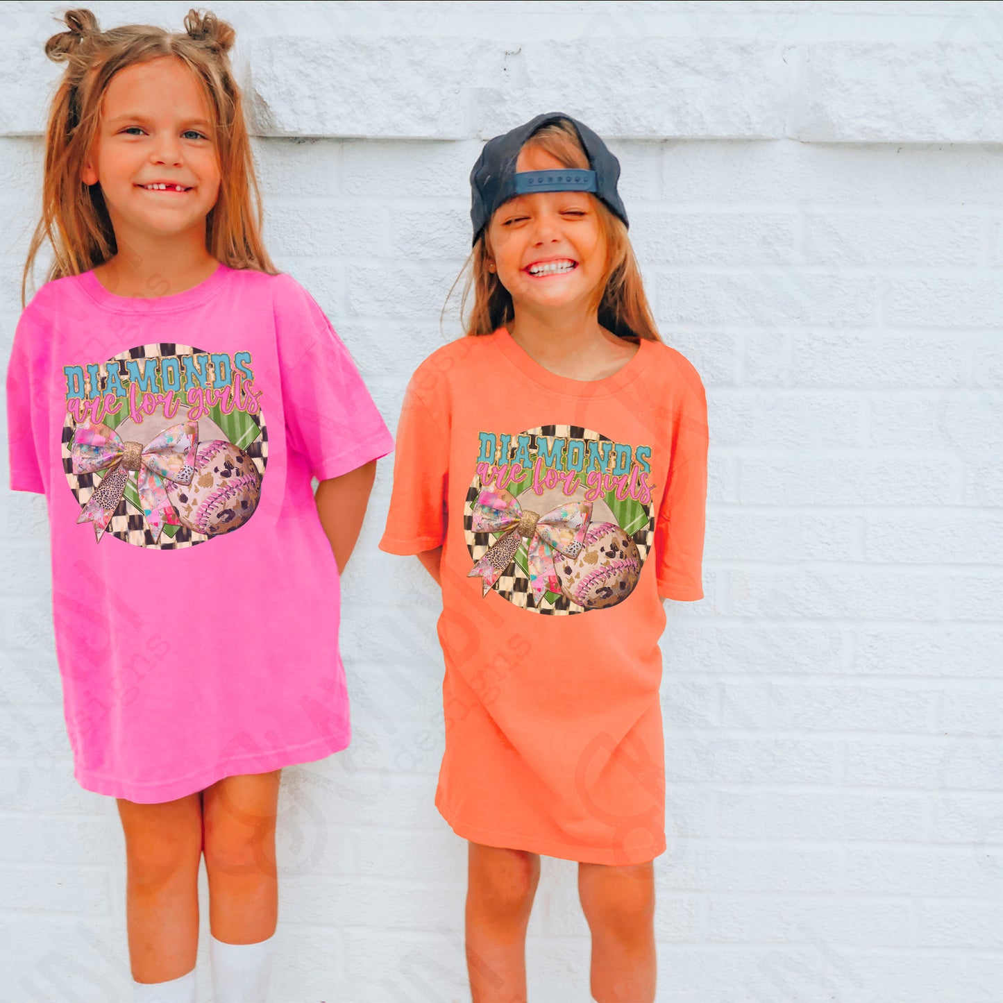 Diamonds are for Girls Sublimation Design PNG Digital Download Printable Sports Bows Softball Baseball