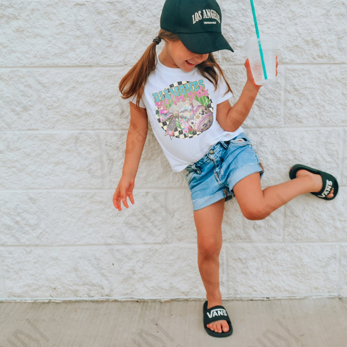 Diamonds are for Girls Sublimation Design PNG Digital Download Printable Sports Bows Softball Baseball