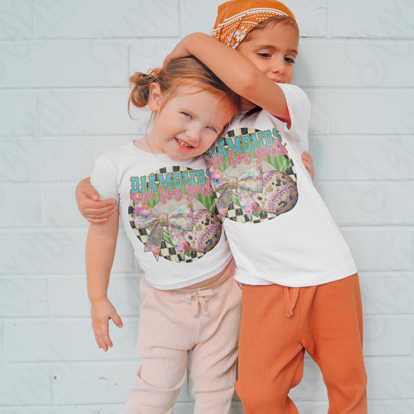 Diamonds are for Girls Sublimation Design PNG Digital Download Printable Sports Bows Softball Baseball