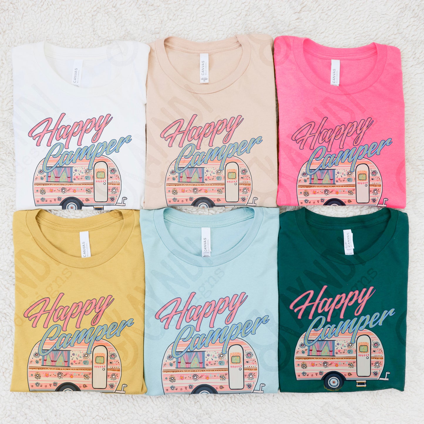 Happy Camper Sublimation Design PNG Digital Download Printable Vintage Summer Camping RV