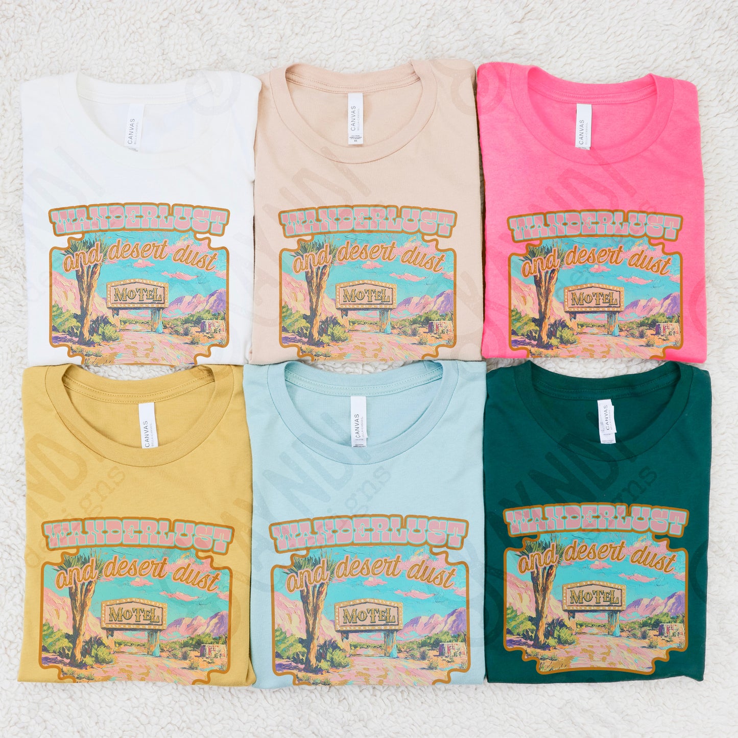 Wanderlust and Desert Dust Sublimation Design PNG Digital Download Printable Western Motel