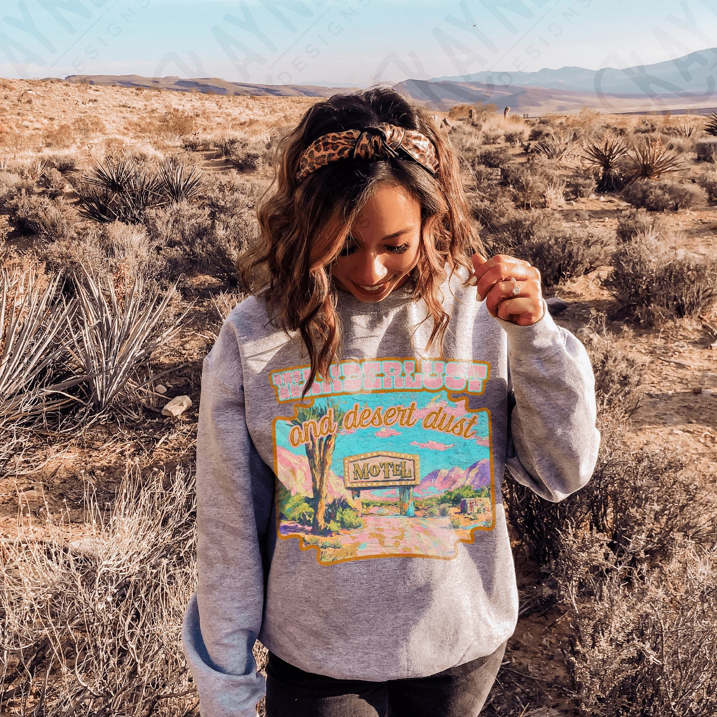 Wanderlust and Desert Dust Sublimation Design PNG Digital Download Printable Western Motel