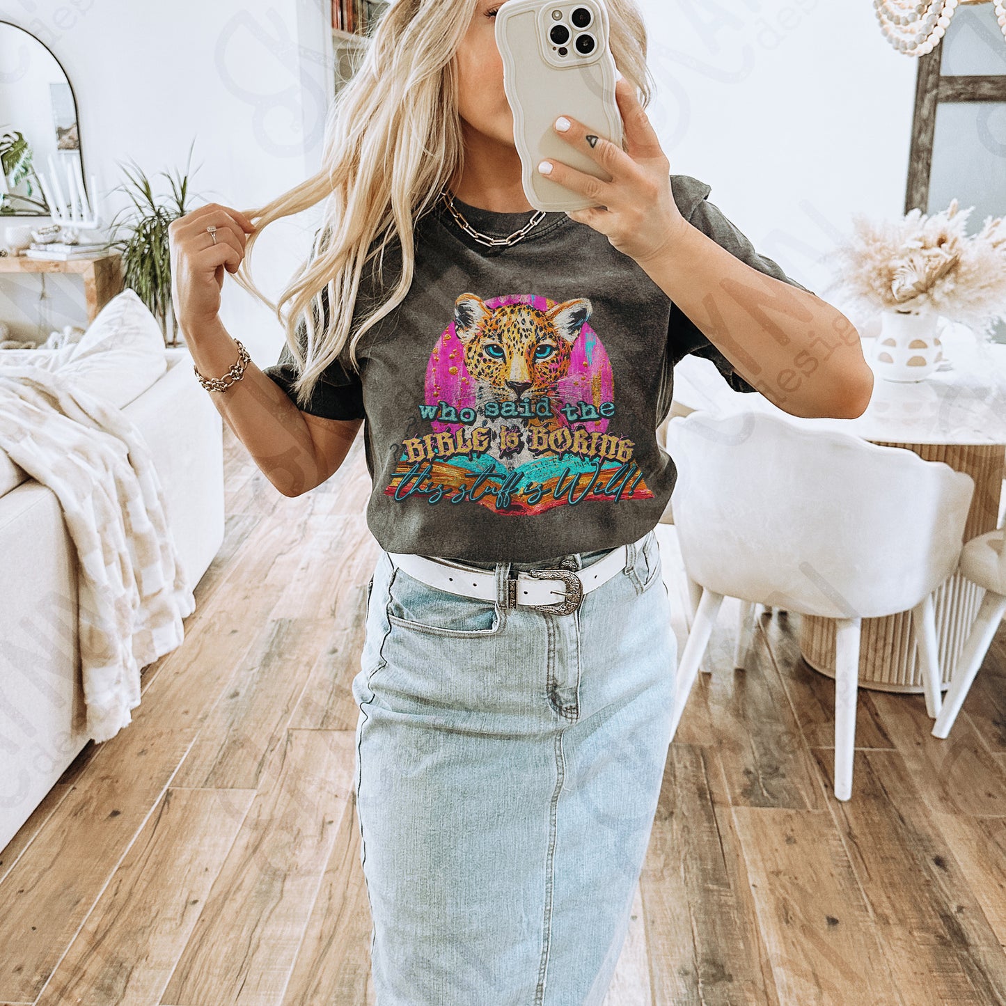 Who Said the Bible is Boring Sublimation Design PNG Digital Download Printable Faith Christian Cheetah