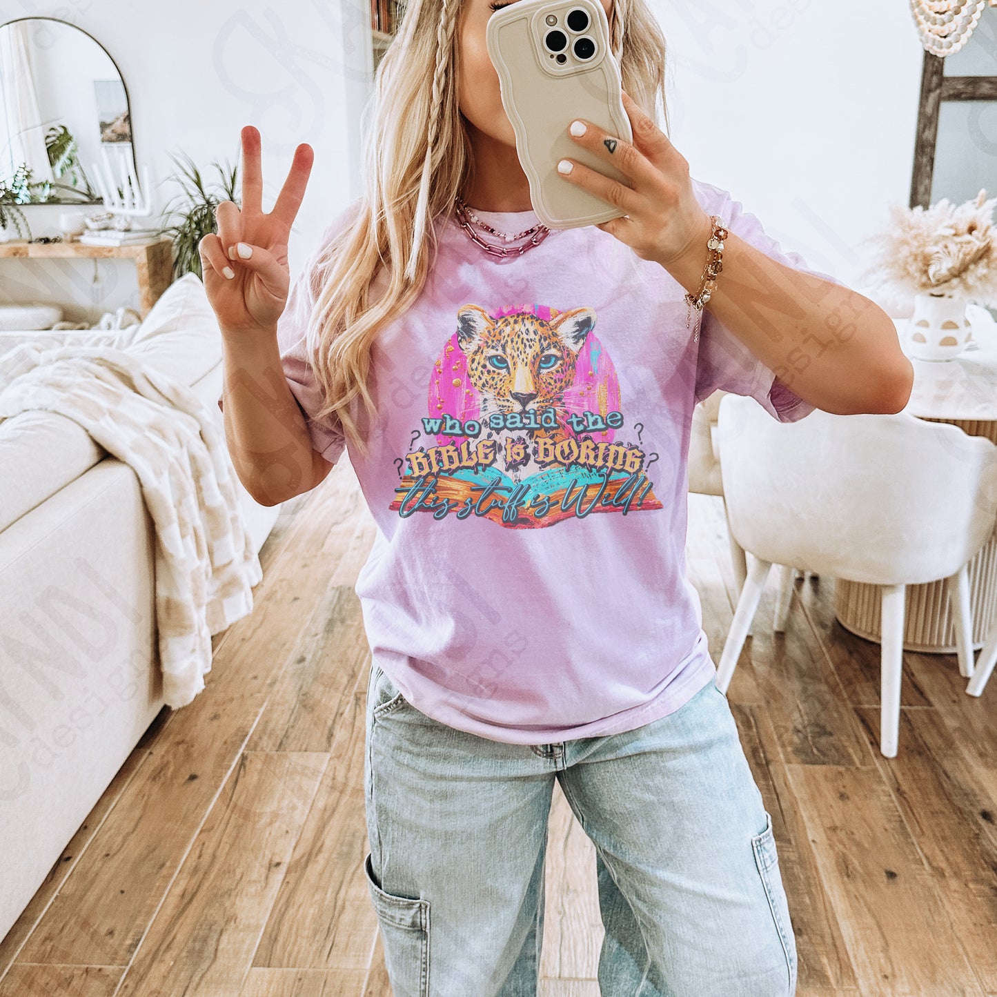 Who Said the Bible is Boring Sublimation Design PNG Digital Download Printable Faith Christian Cheetah