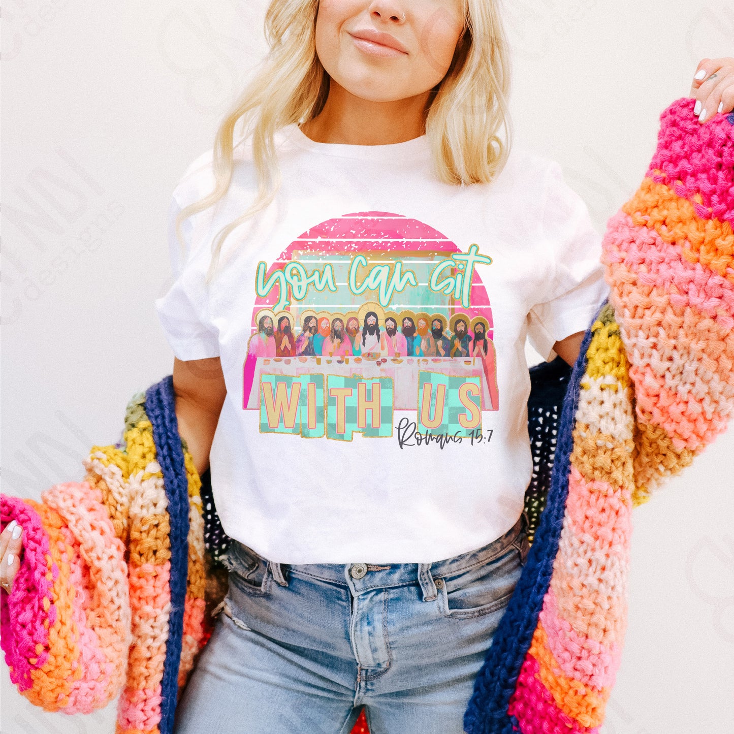 You Can Sit With Us Sublimation Design PNG Digital Download Printable Faith Last Supper Jesus