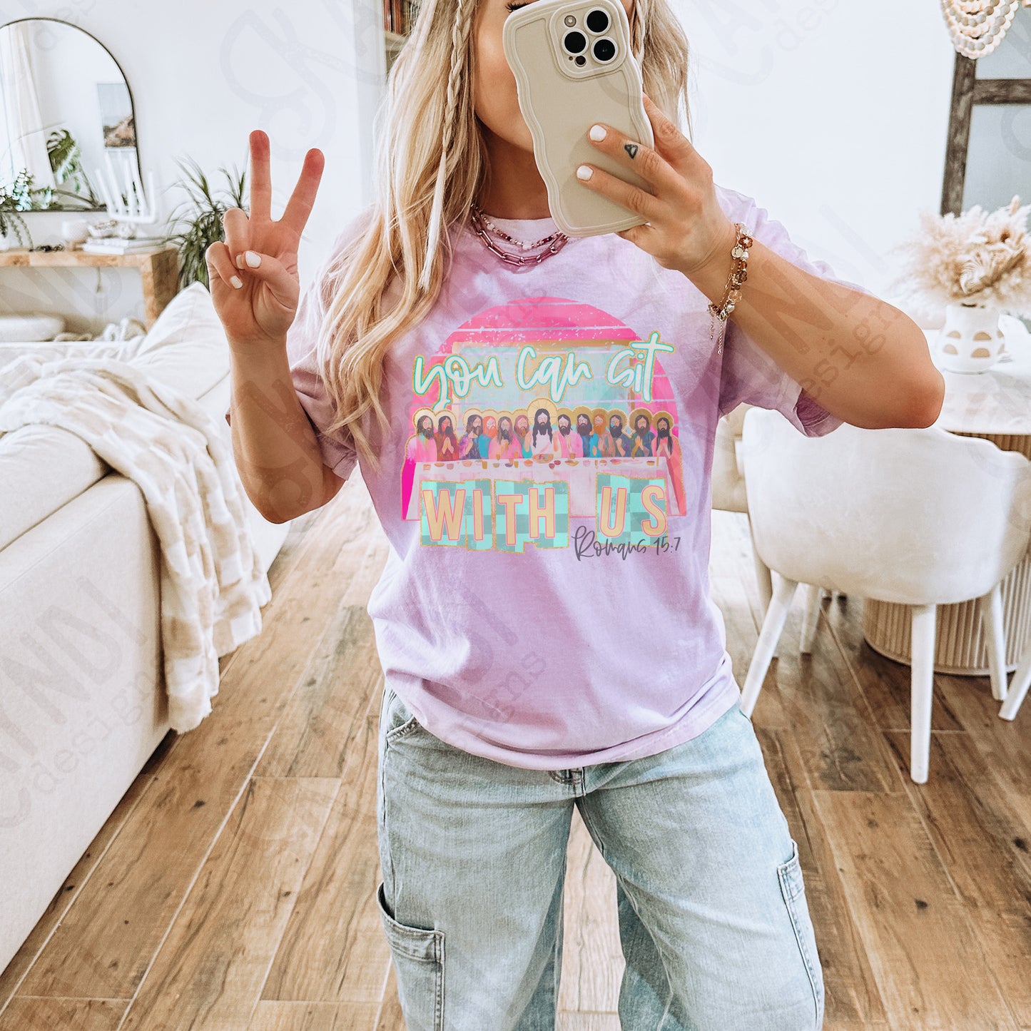 You Can Sit With Us Sublimation Design PNG Digital Download Printable Faith Last Supper Jesus