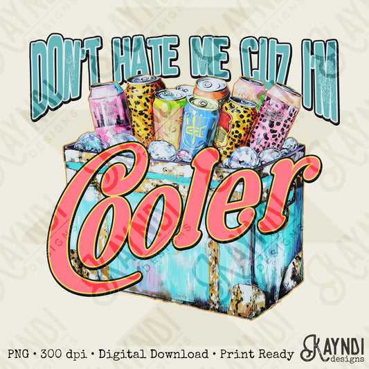 Cooler Sublimation Design PNG Digital Download Printable Mens Drinks Summer