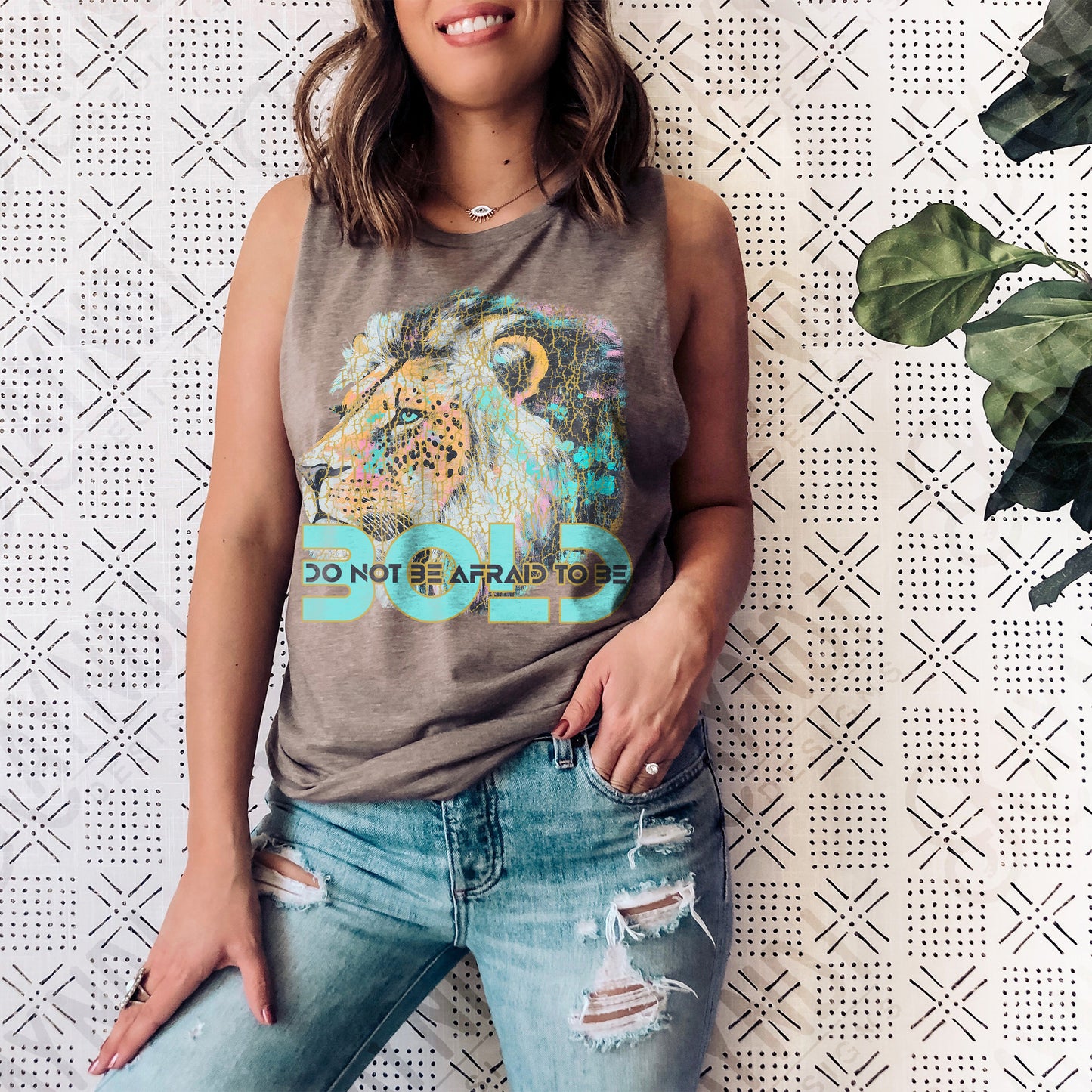 Do Not Be Afraid to be Bold Sublimation Design PNG Digital Download Printable Faith Lion Watercolor