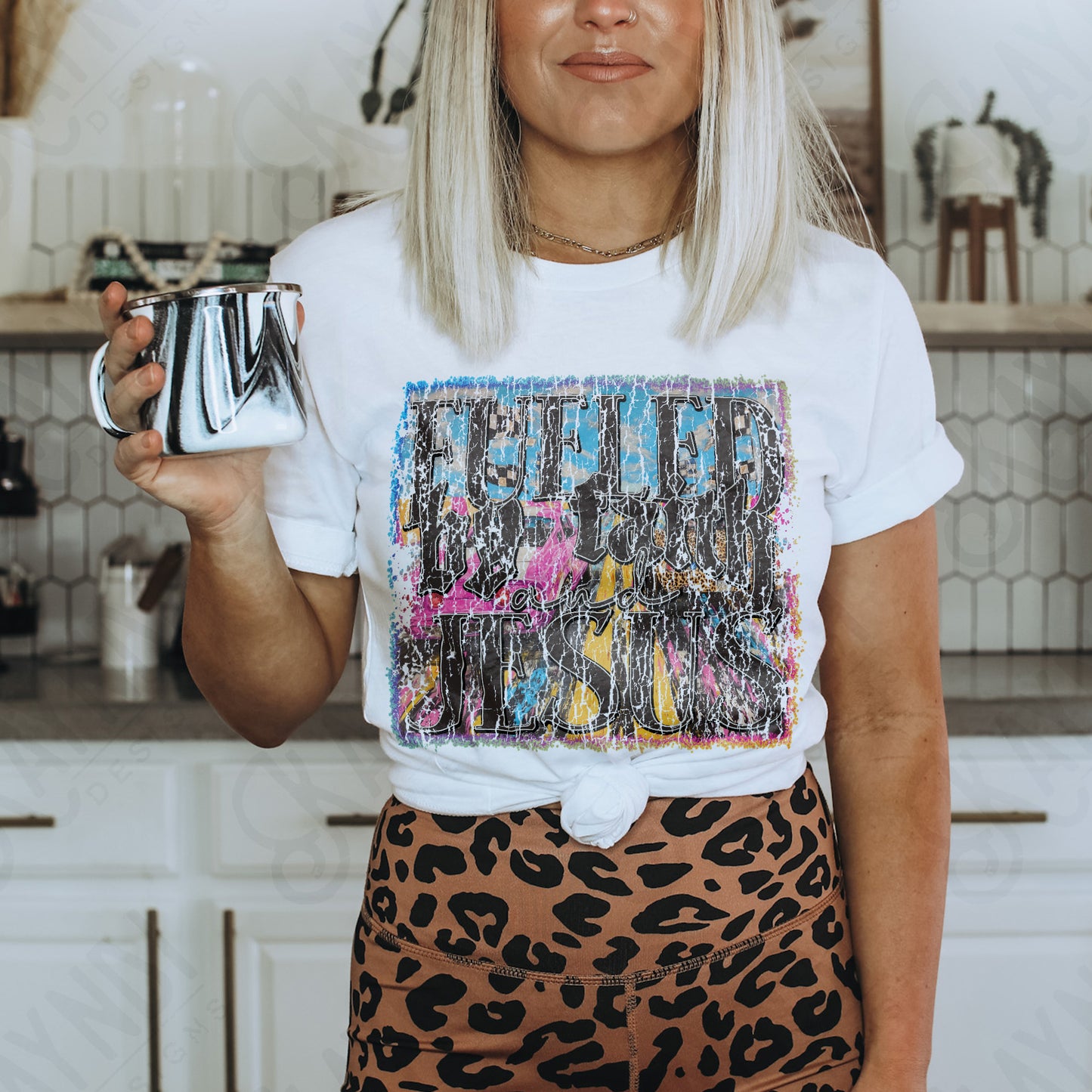 Fueled by Faith and Jesus Sublimation Design PNG Digital Download Printable Distressed Christian