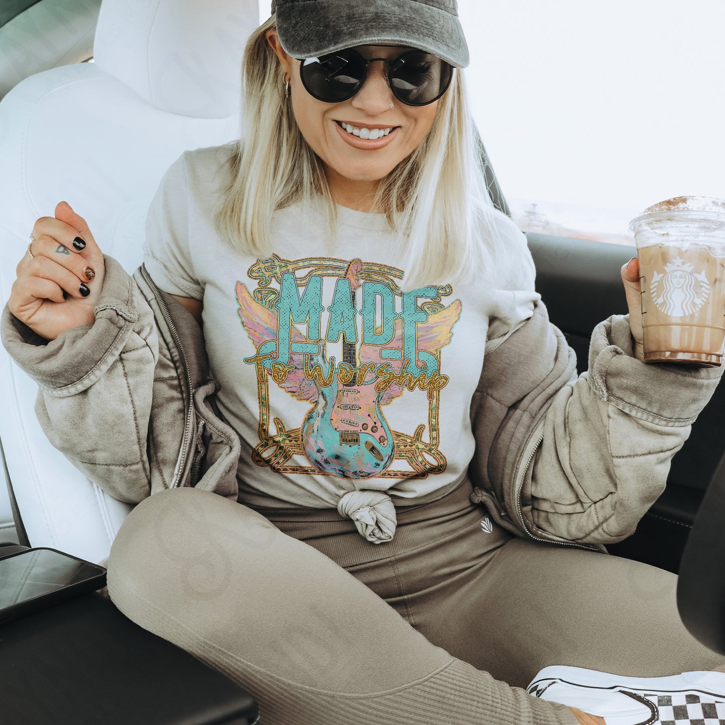 Made to Worship Sublimation Design PNG Digital Download Printable Faith Rock Guitar