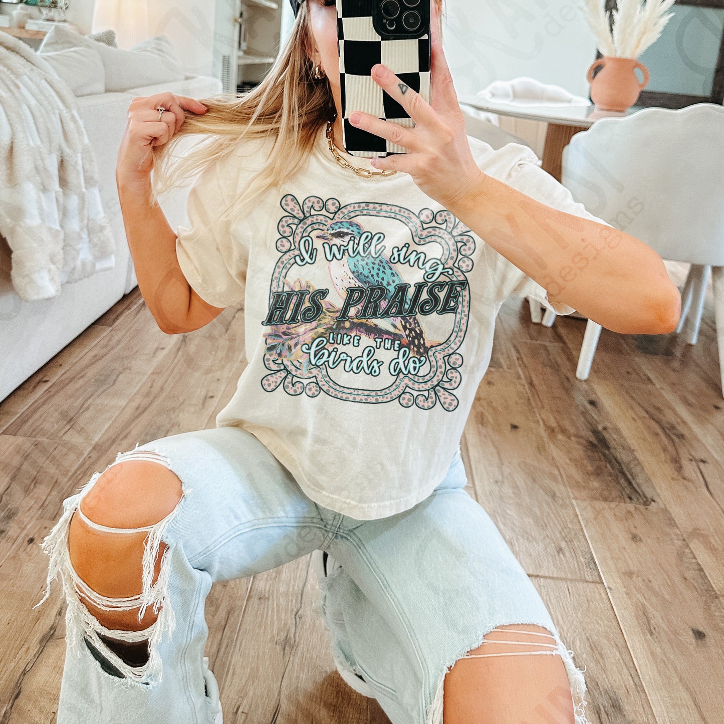 Sing His Praise Sublimation Design PNG Digital Download Printable Distressed Christian