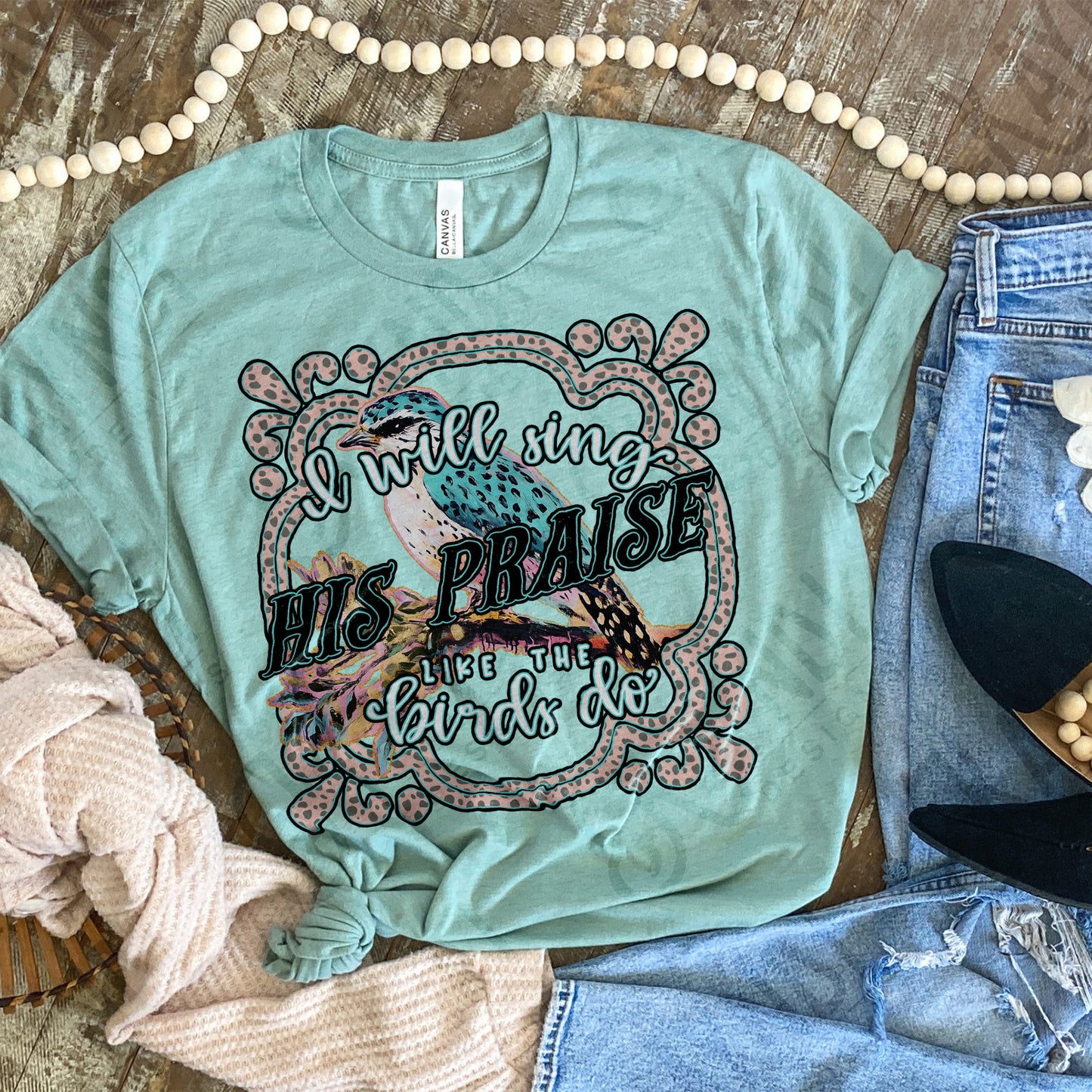 Sing His Praise Sublimation Design PNG Digital Download Printable Distressed Christian