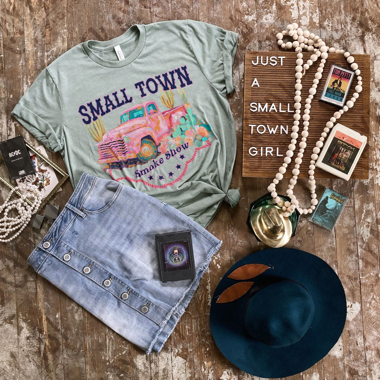 Small Town Smokeshow Sublimation Design PNG Digital Download Printable Oldtime Truck Vintage