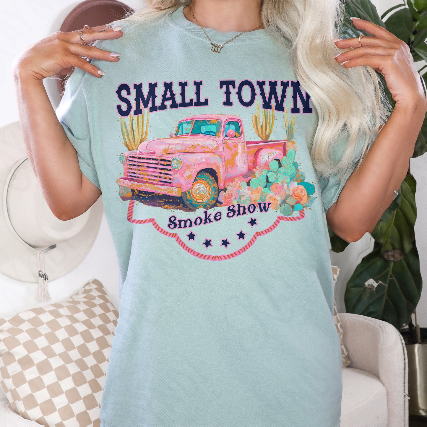 Small Town Smokeshow Sublimation Design PNG Digital Download Printable Oldtime Truck Vintage