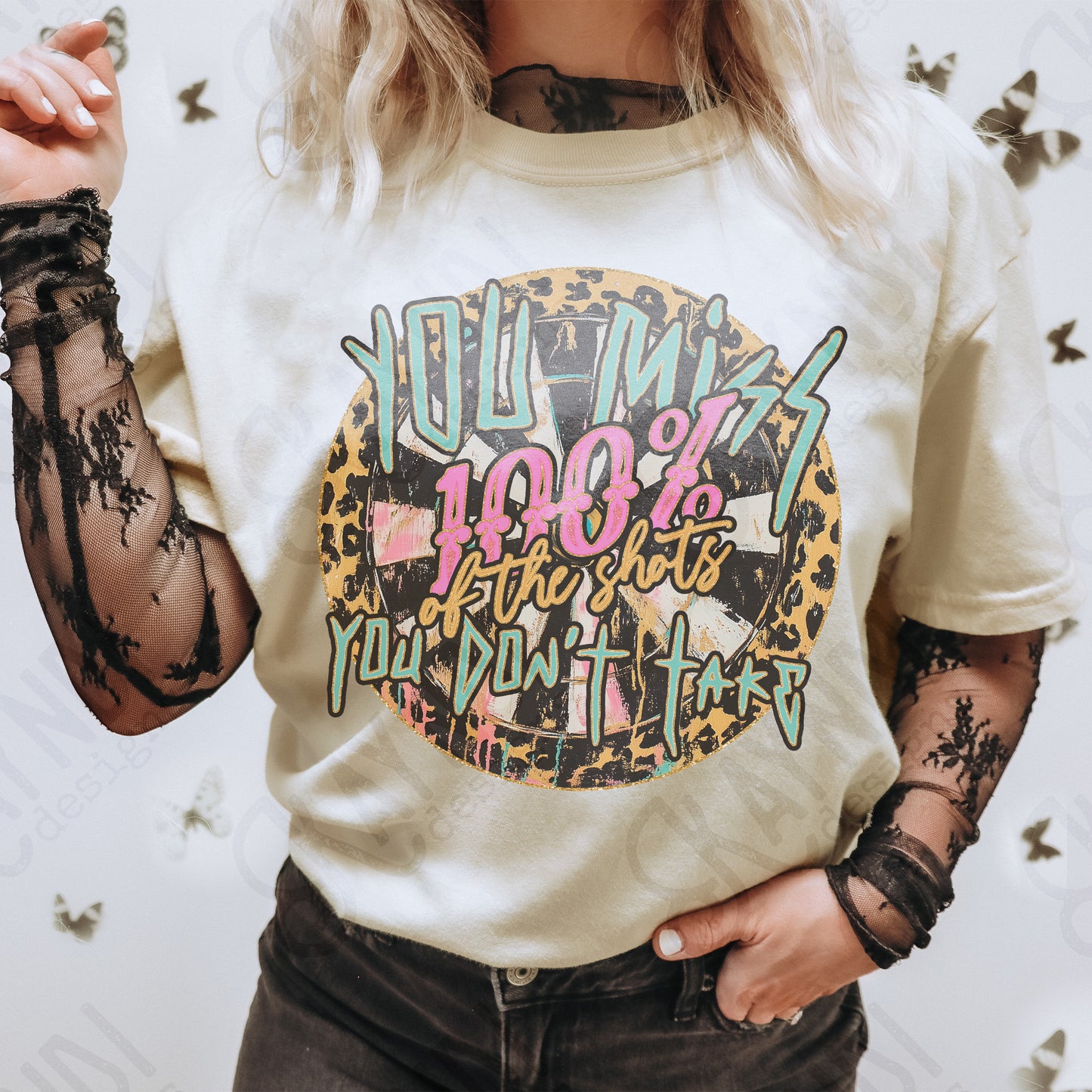 The Shots You Don't Take Sublimation Design PNG Digital Download Printable Cheetah Archery