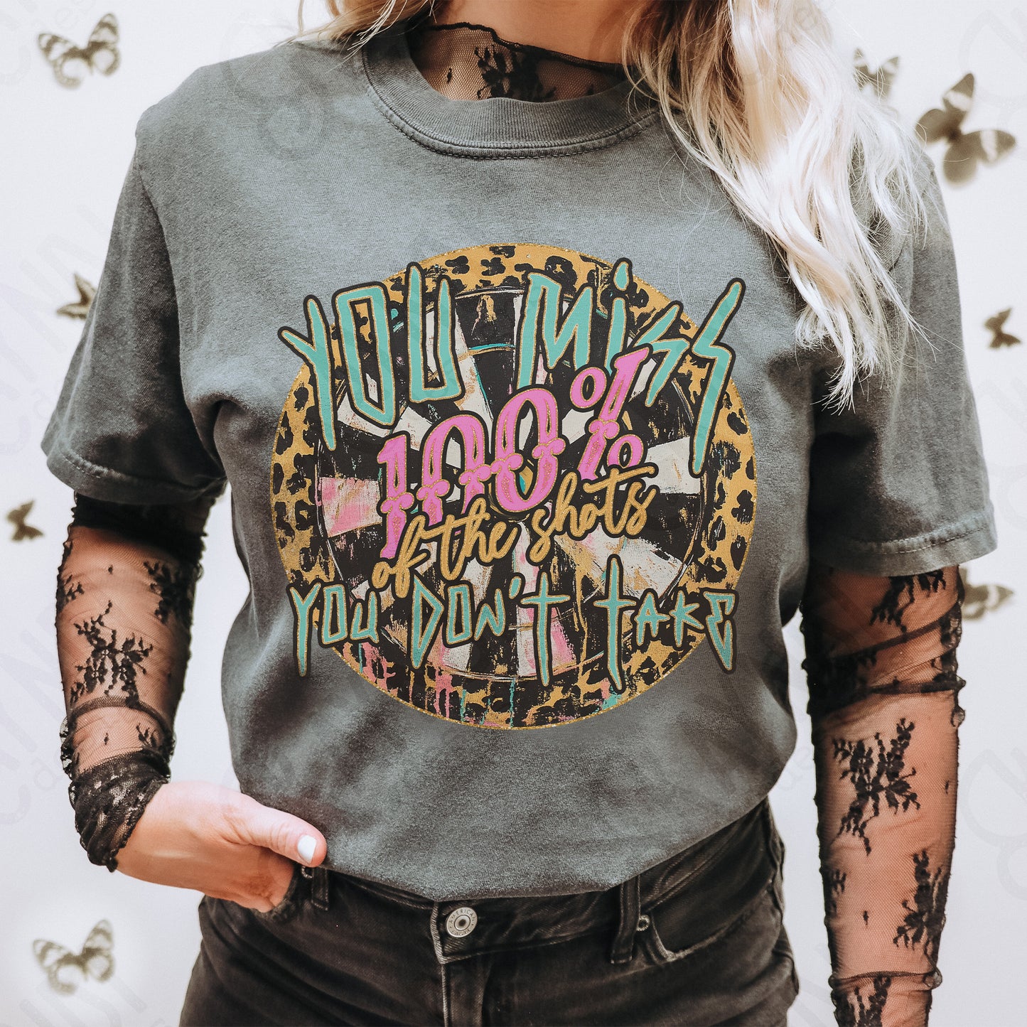 The Shots You Don't Take Sublimation Design PNG Digital Download Printable Cheetah Archery