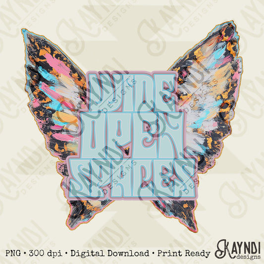 Wide Open Spaces Sublimation Design PNG Digital Download Printable Wings Pastel