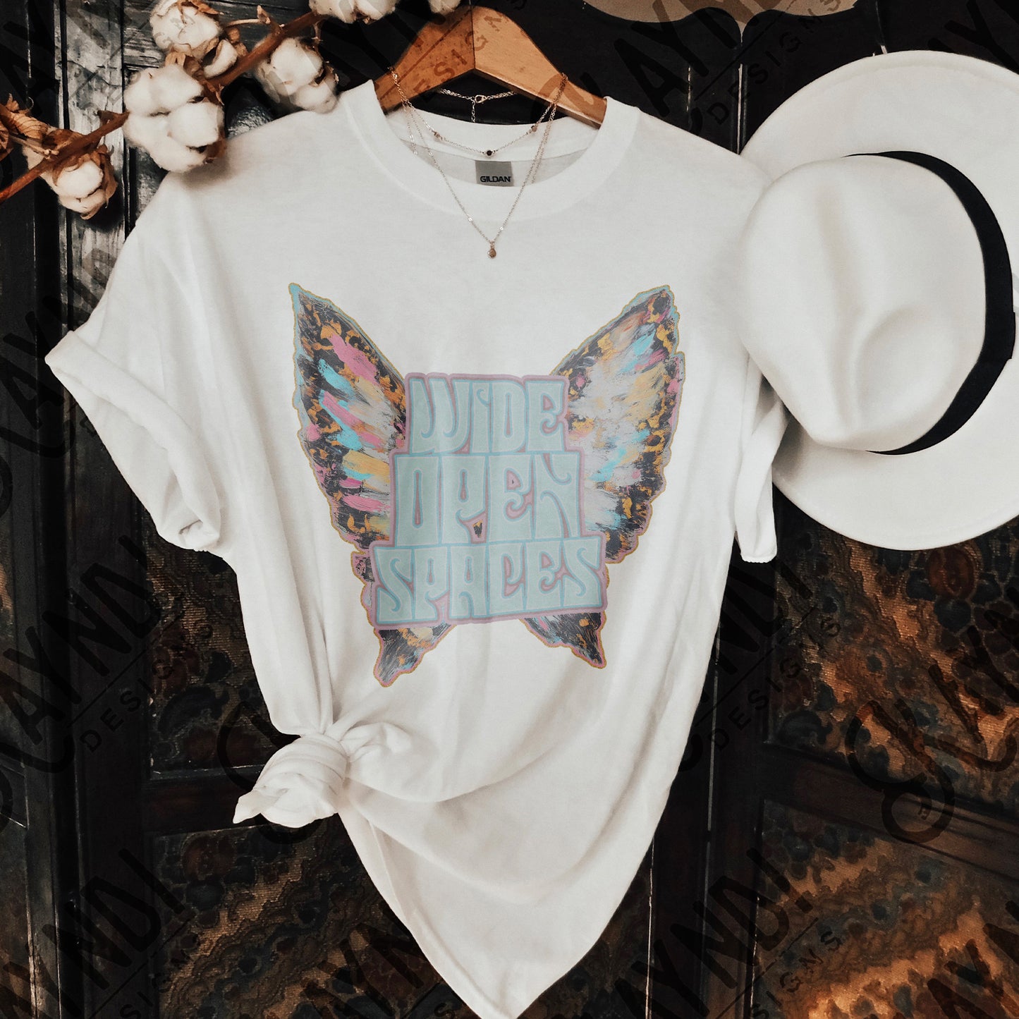 Wide Open Spaces Sublimation Design PNG Digital Download Printable Wings Pastel