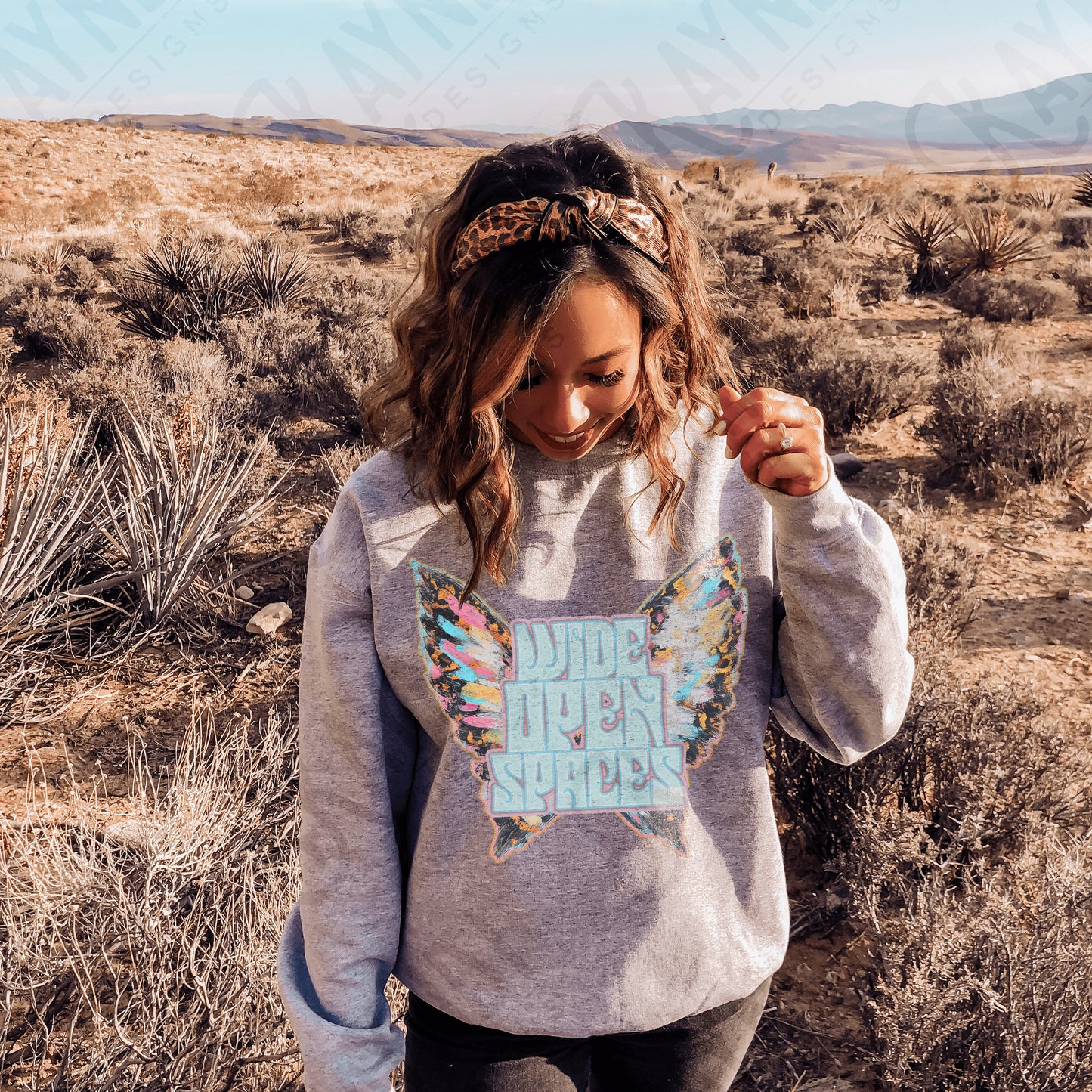 Wide Open Spaces Sublimation Design PNG Digital Download Printable Wings Pastel