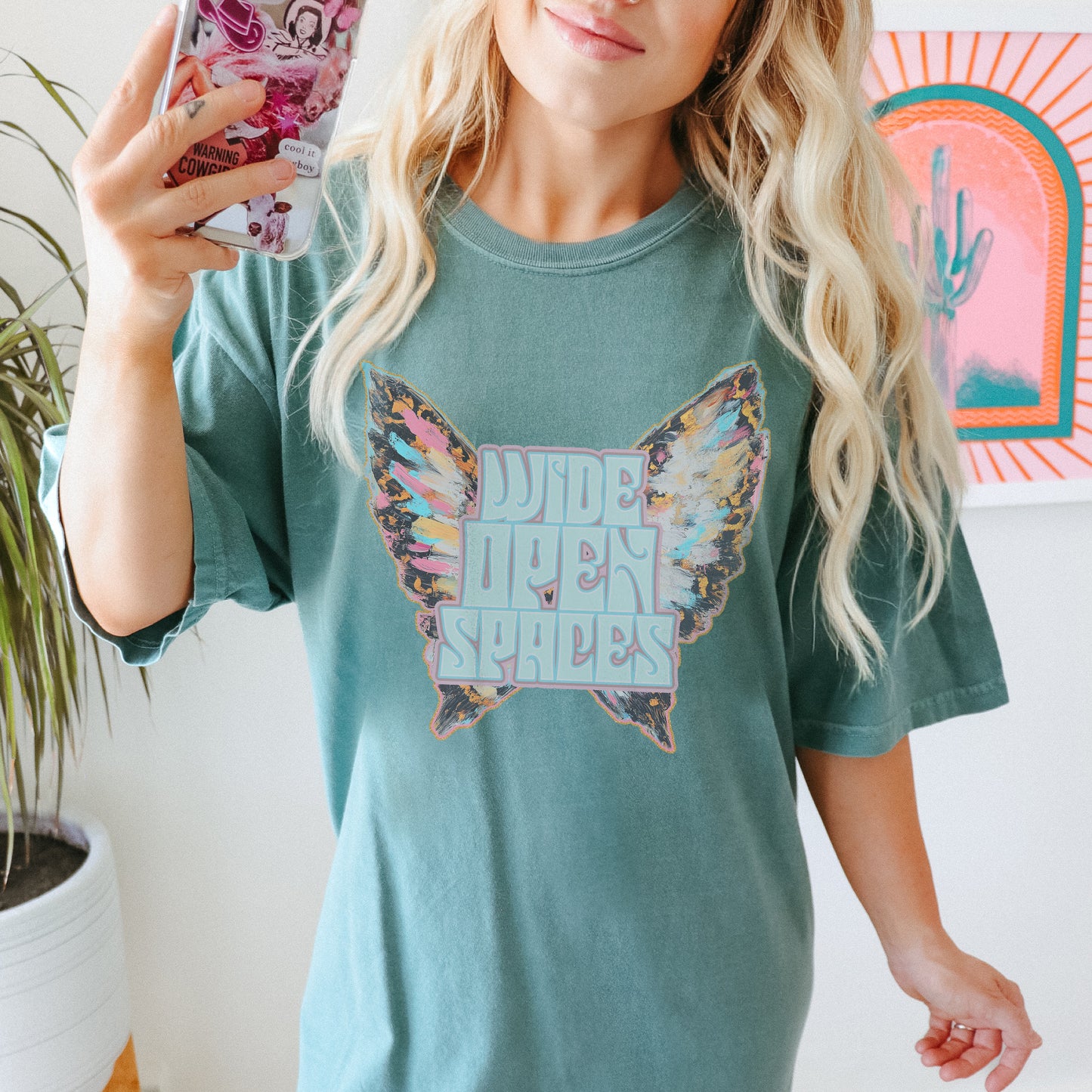 Wide Open Spaces Sublimation Design PNG Digital Download Printable Wings Pastel