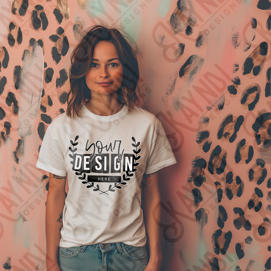 AI Assisted Generic Basic White Tee 1 High Quality JPG File Mock-up