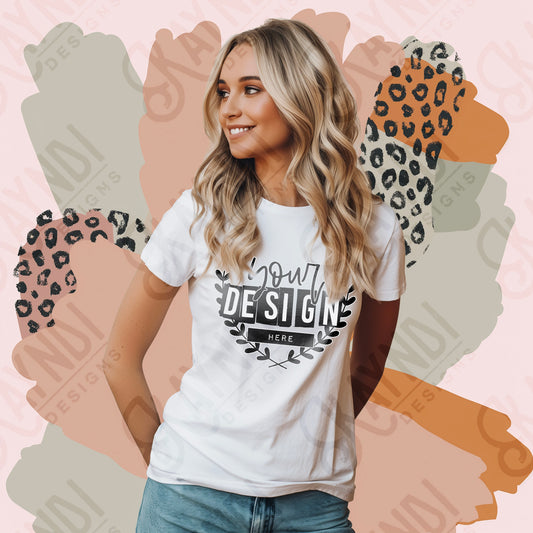 AI Assisted Generic Basic White Tee 5 High Quality JPG File Mock-up