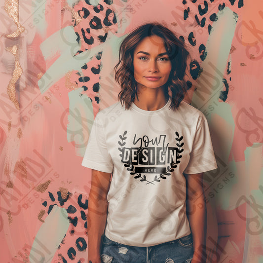 AI Assisted Generic Basic White Tee High Quality JPG File Mock-up