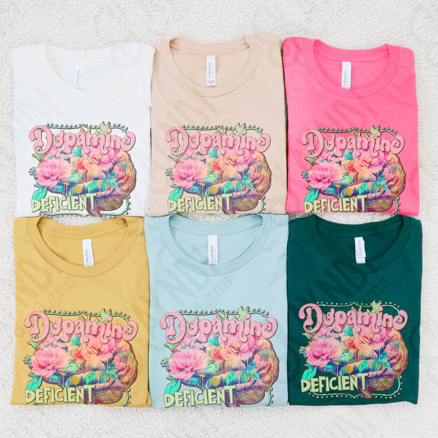 Dopamine Deficient Sublimation Design PNG Digital Download Printable Florals Flowers Colorful
