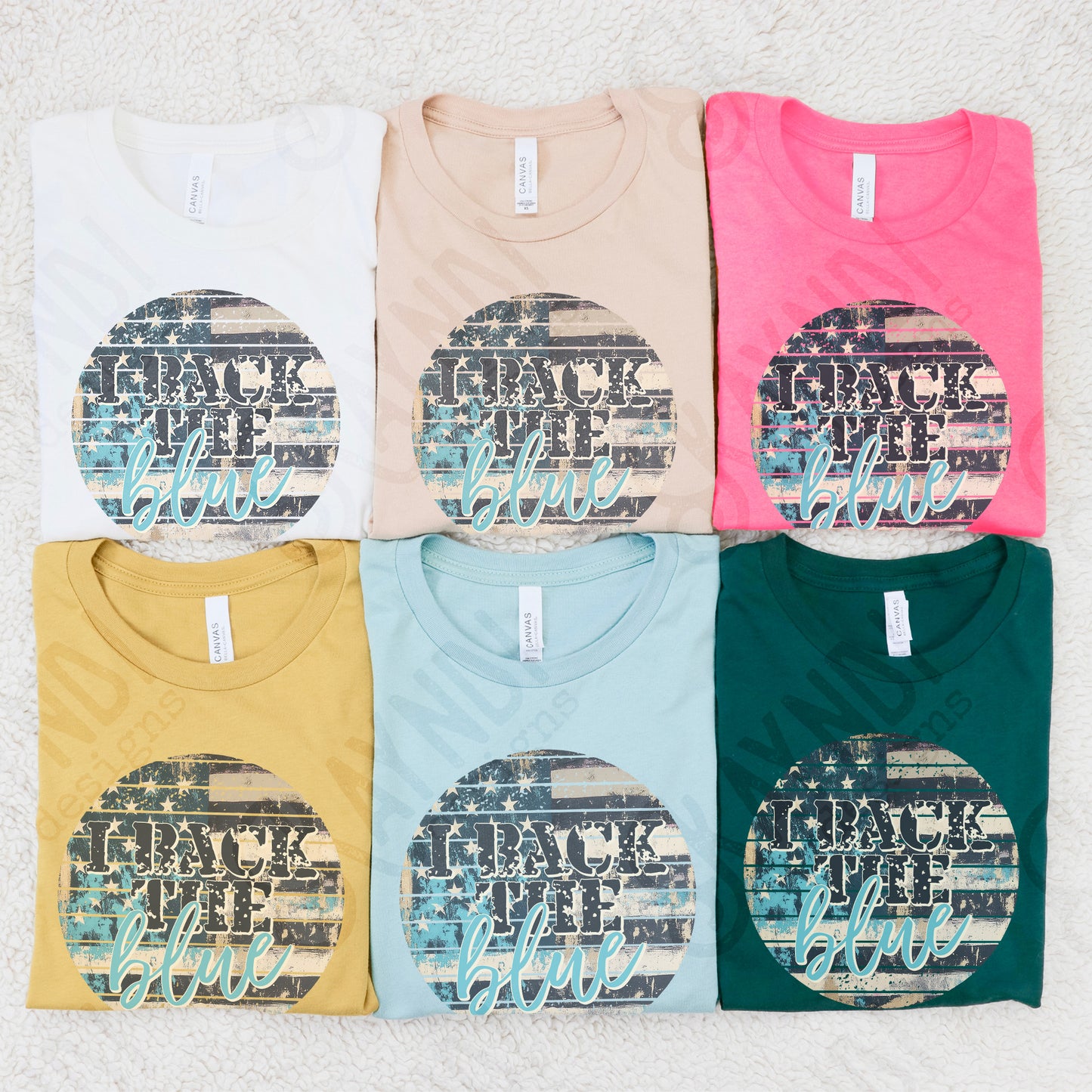 I Back the Blue Sublimation Design PNG Digital Download Printable Police Support Vintage Flag