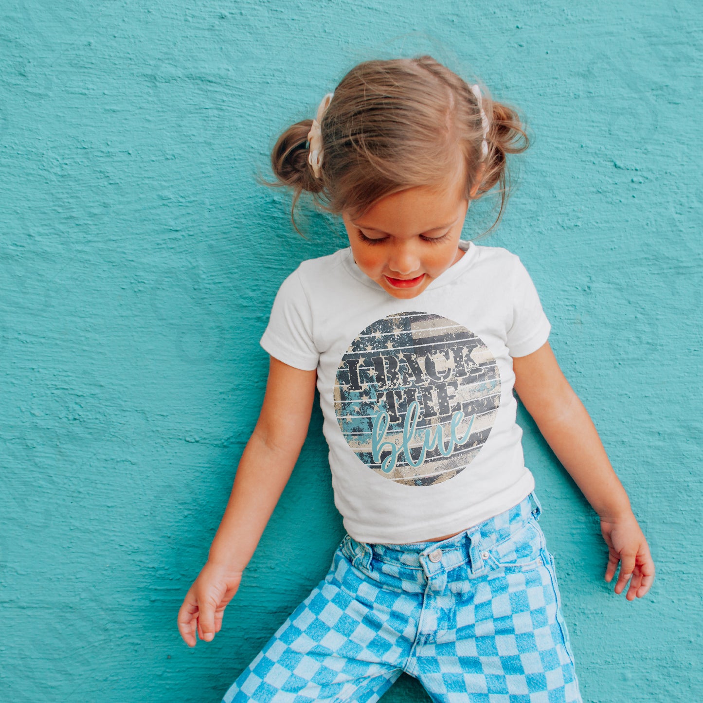 I Back the Blue Sublimation Design PNG Digital Download Printable Police Support Vintage Flag