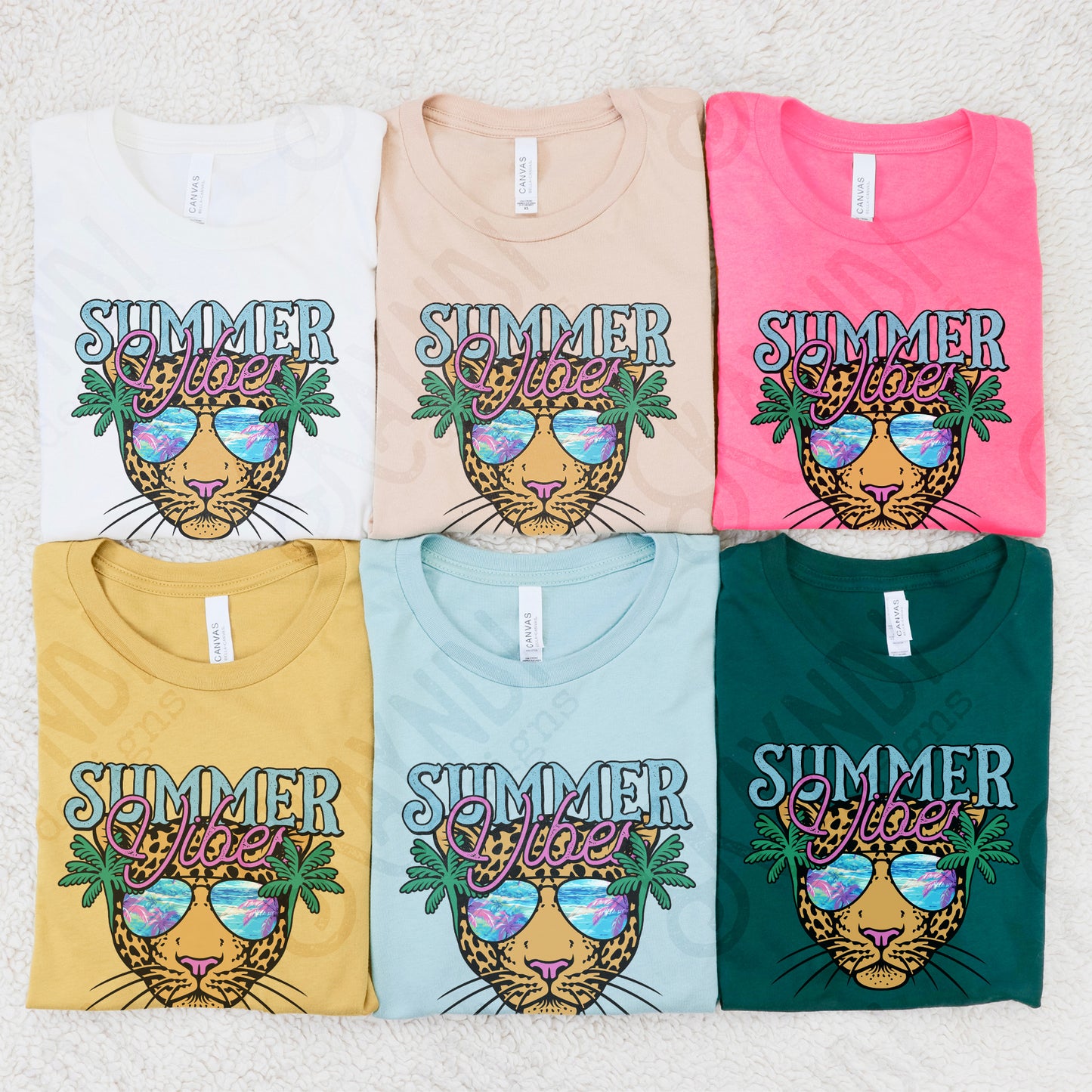 Summer Vibes Sublimation Design PNG Digital Download Printable Cheetah Palm Trees