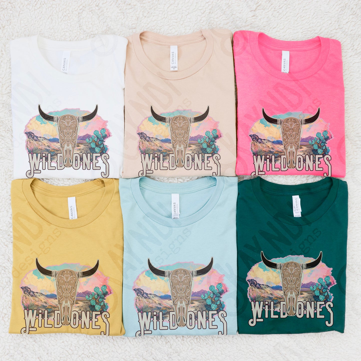 Wild Ones Sublimation Design PNG Digital Download Printable Western Bull Skull