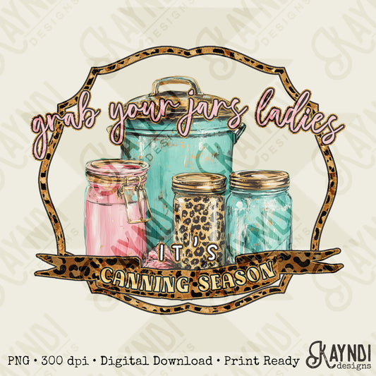 Canning Season Sublimation Design PNG Digital Download Printable Summer Gardening