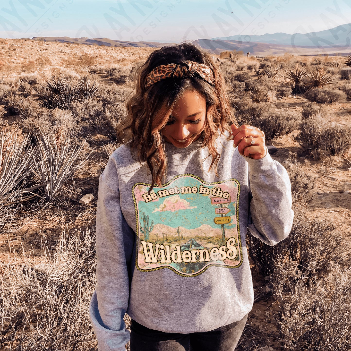 He Met Me in the Wilderness Sublimation Design PNG Digital Download Printable Desert Faith Verses