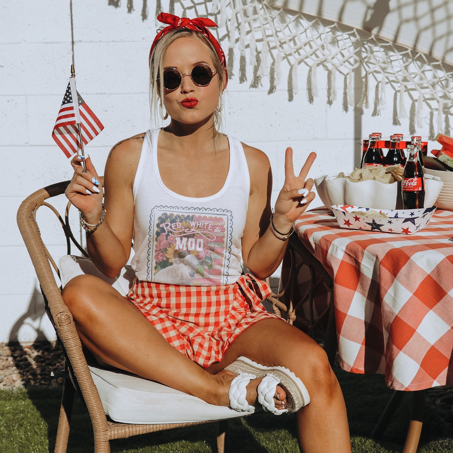 Red White and Moo Sublimation Design PNG Digital Download Printable Patriotic Flowers Cow