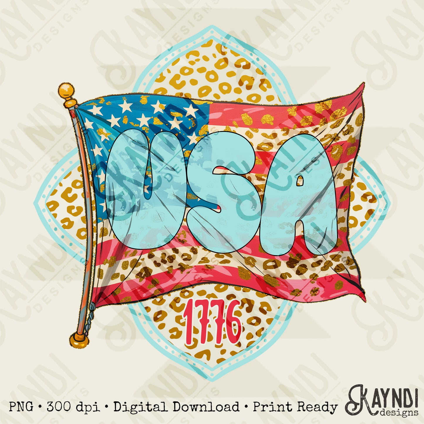 USA Flag Leopard Spots Sublimation Design PNG Digital Download Printable Patriotic Flags