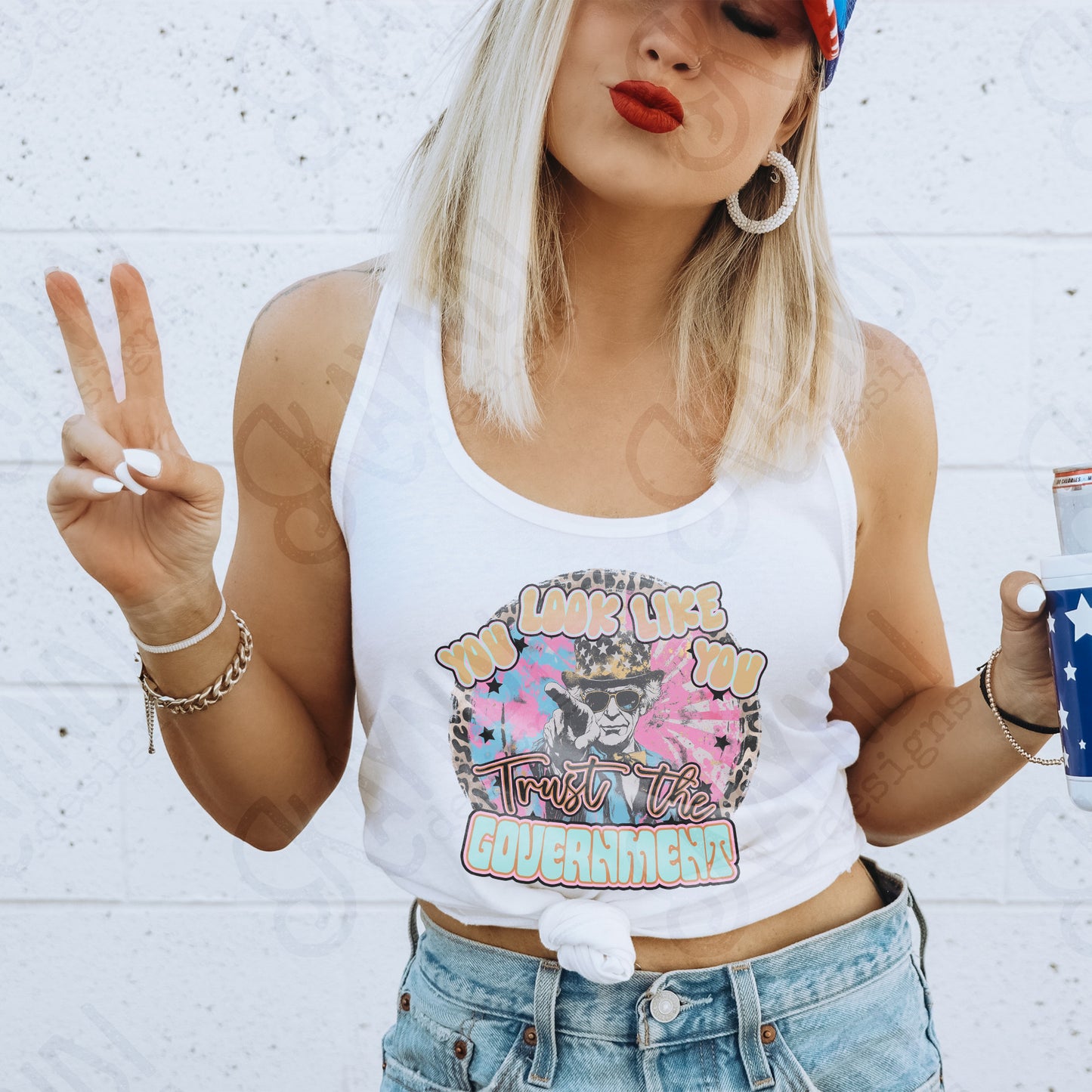 You Look Like You Trust the Government Sublimation Design PNG Digital Download Printable Patriotic Tie Dye Cheetah