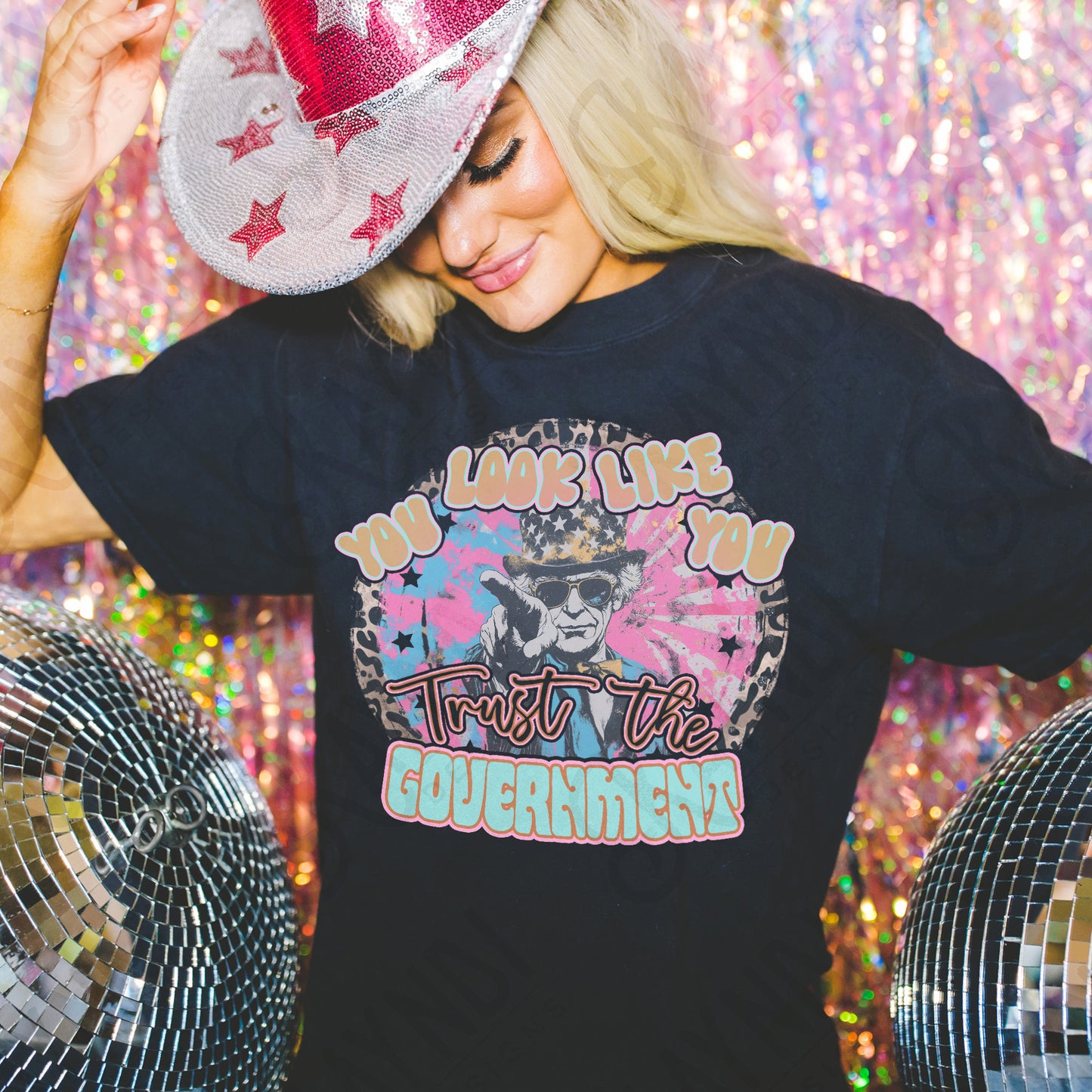 You Look Like You Trust the Government Sublimation Design PNG Digital Download Printable Patriotic Tie Dye Cheetah