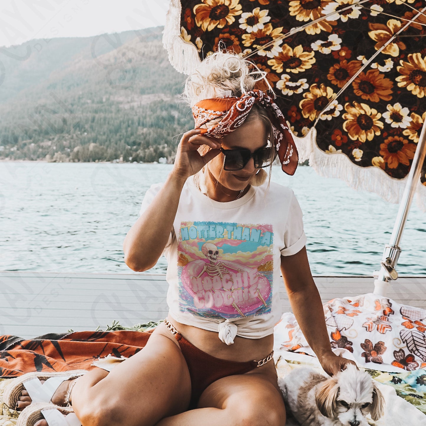 Hoochie Coochie Sublimation Design PNG Digital Download Printable Skeleton Floating Summer