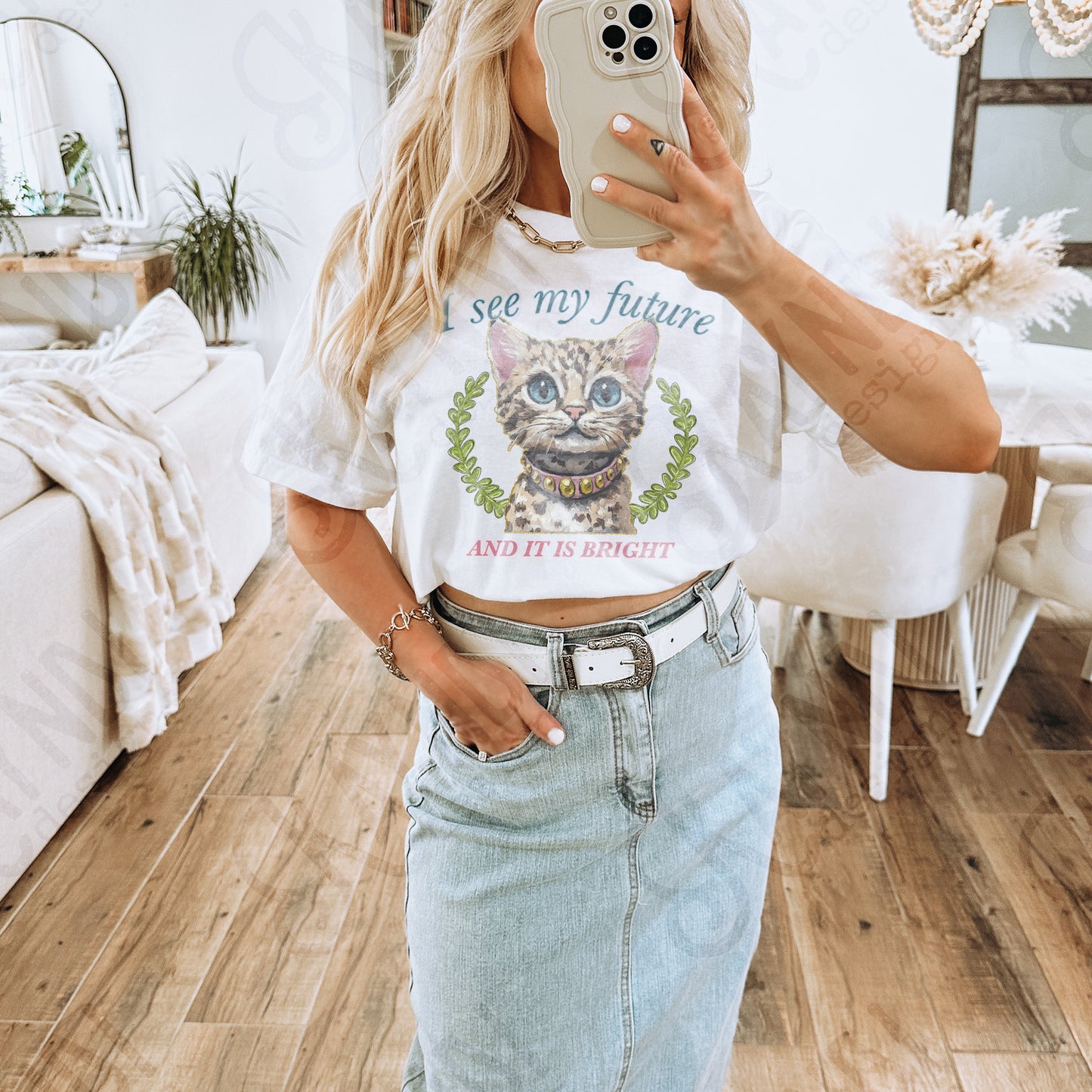 I see my future Sublimation Design PNG Digital Download Printable Cat Preppy