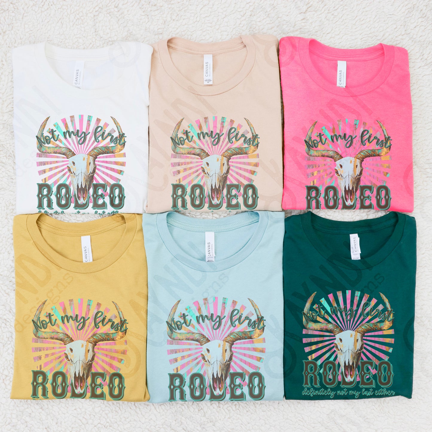 Not My First Rodeo Sublimation Design PNG Digital Download Printable Bull Skull Sunburst