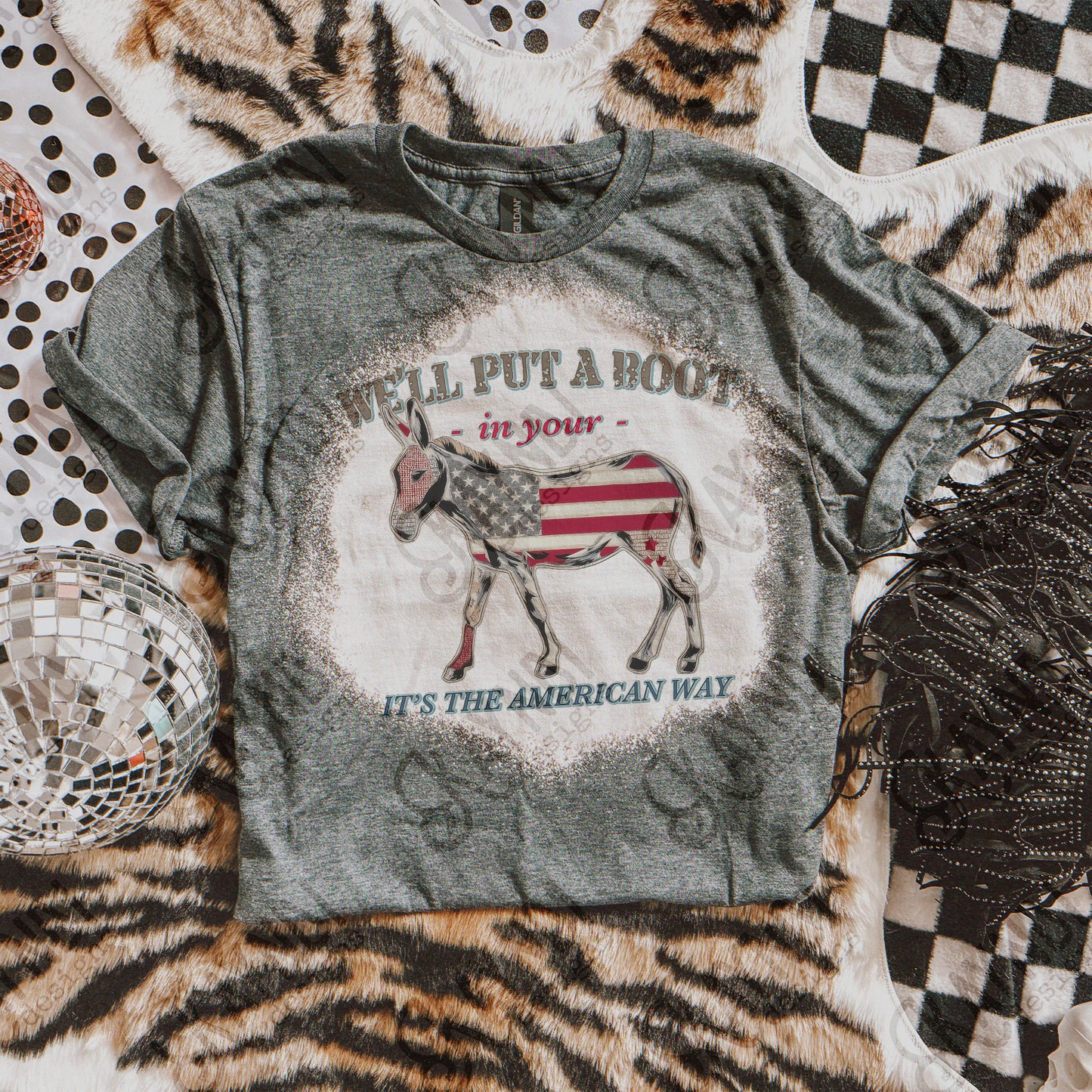 We'll Put a Boot in your A Sublimation Design PNG Digital Download Printable Donkey American Way