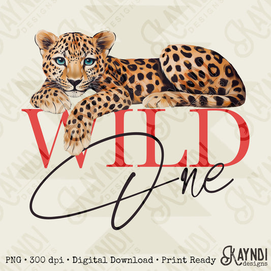Wild One Sublimation Design PNG Digital Download Printable Cheetah