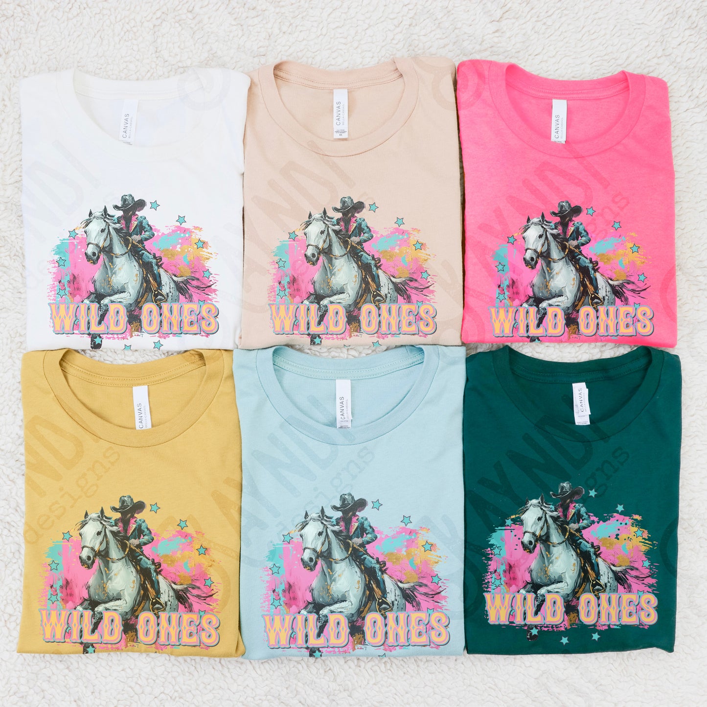 Wild Ones Sublimation Design PNG Digital Download Printable Rodeo Horse Riding Watercolor