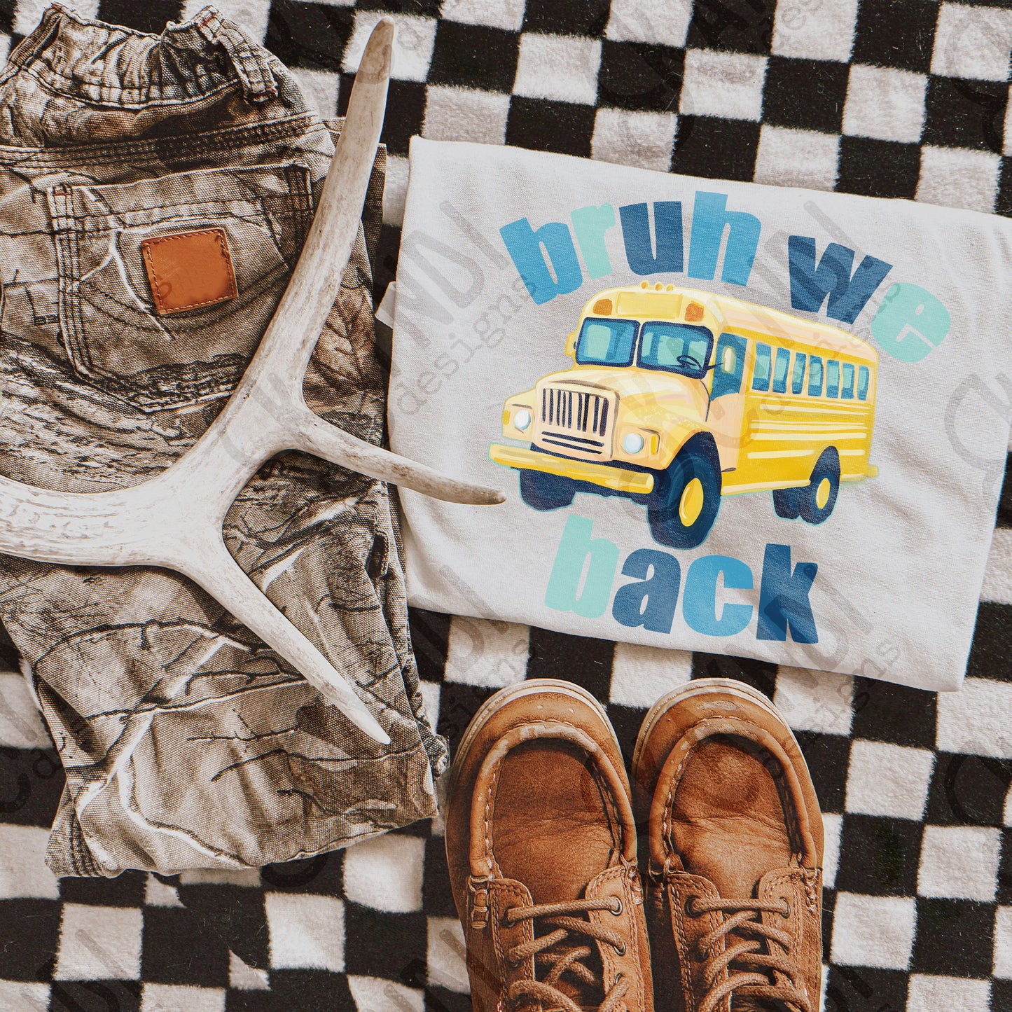 Bruh We Back Blue Sublimation Design PNG Digital Download Printable Boys School Bus