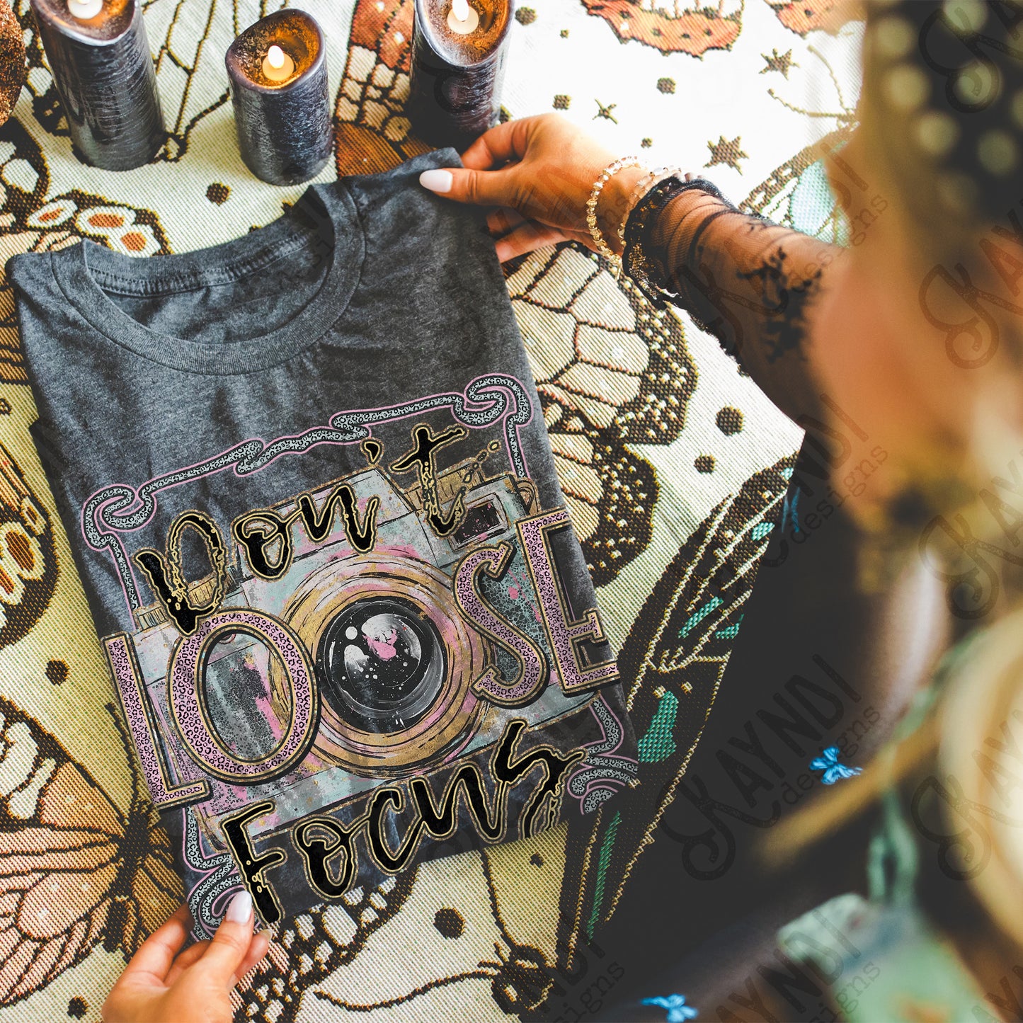 Dont Loose Focus Sublimation Design PNG Digital Download Printable Camera Photography Sparkle