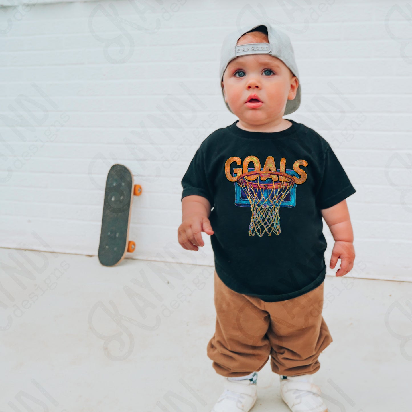 Goals Sublimation Design PNG Digital Download Printable Basketball Hoop Vintage