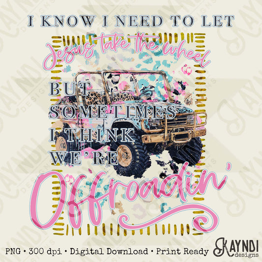 Offroadin Sublimation Design PNG Digital Download Cheetah Jeep