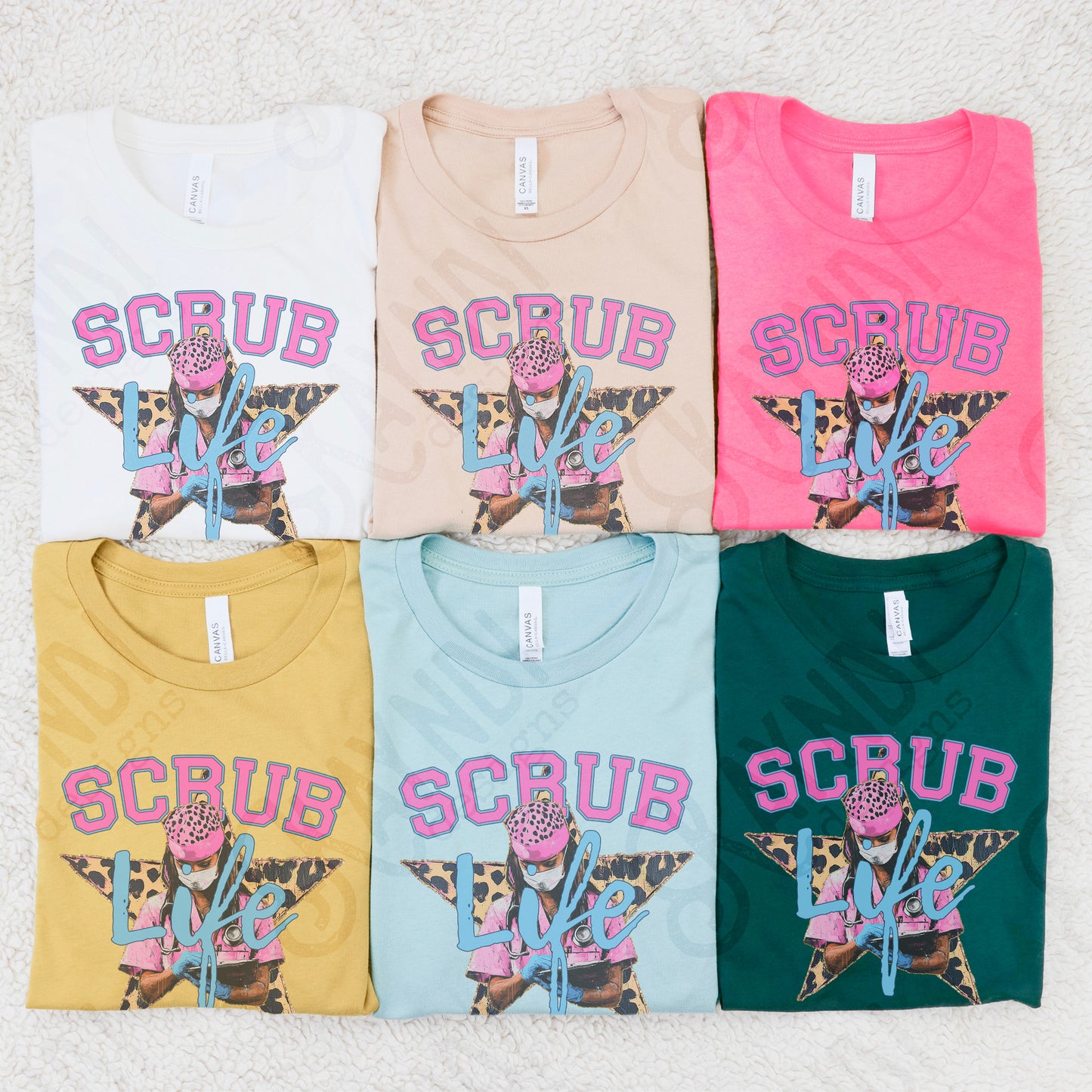 Scrub Life Sublimation Design PNG Digital Download Printable Star Cheetah Medical